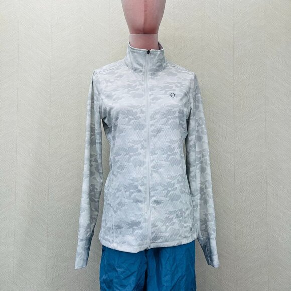 Straight Down Light Grey and White Camouflage Womens Zip Up Jacket Size S - Picture 6 of 15